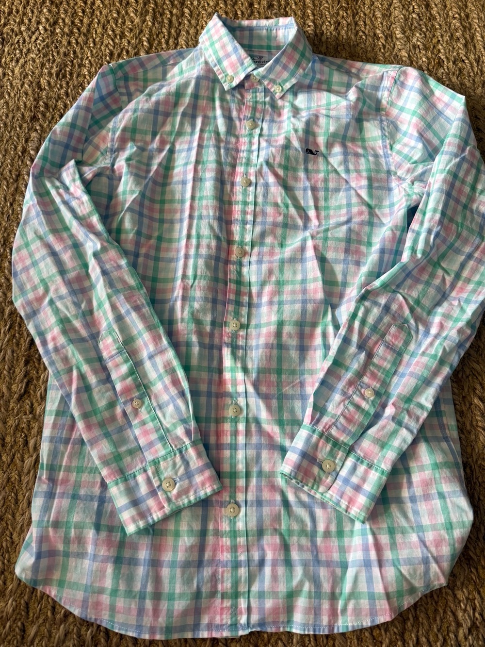 Vineyard Vines Big Boys Plaid Long Sleeve Shirt Size Large (16)
